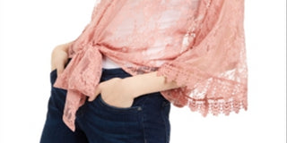 House of Polly Junior's Lace Tie Waist Blouse Mauve Size X-Large