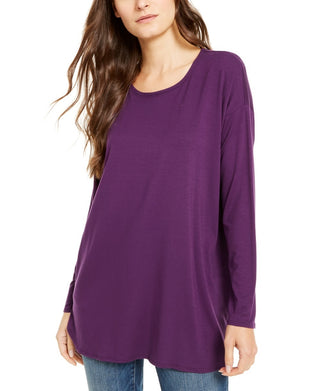 Eileen Fisher Women's Scoop-Neck Tunic Regular & Petite -Purple Size Large
