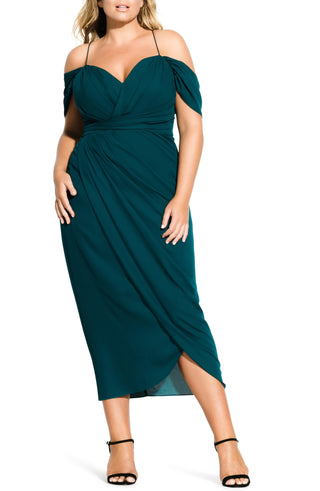 City Chic Women's MAXI ENTWINE Emerald Green Size 14