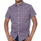 Kenneth Cole Men's Floral-Print Shirt Blue Size Medium