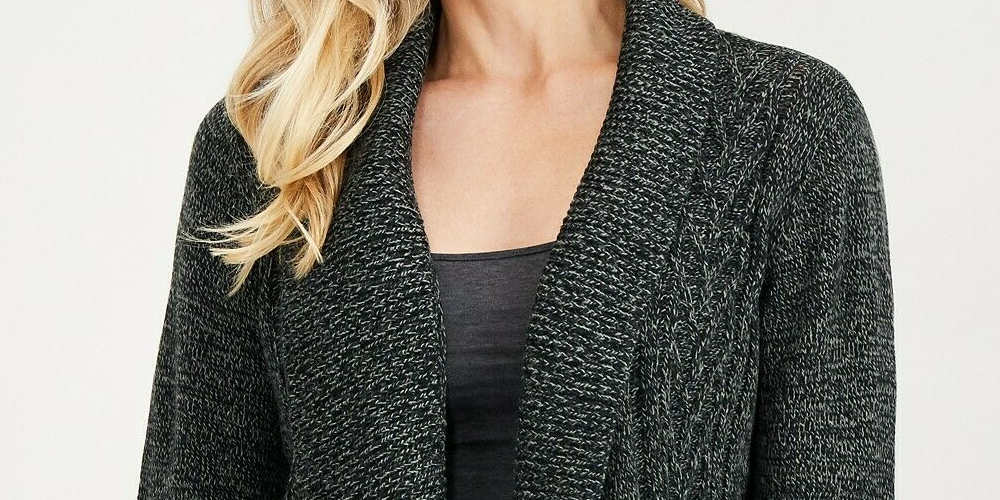 Karen Scott Women's Turbo Cocoon Cardigan Black Size X-Small