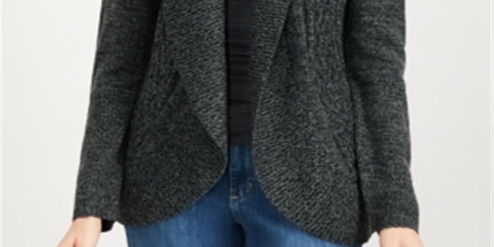 Karen Scott Women's Turbo Cocoon Cardigan Black Size X-Small