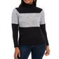 Karen Scott Women's Colorblock Cotton Turtleneck Sweater Black Size Petite XL