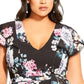 City Chic Women's Trendy Plus Size Summer Blooms Dress Black Size 18W