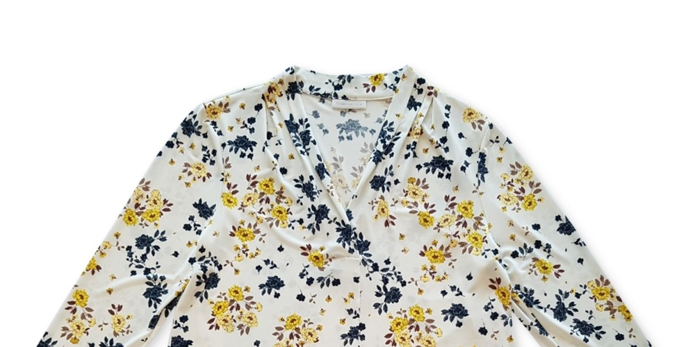 Charter Club Women's Floral 3/4-Sleeve Blouse White Size X-Large