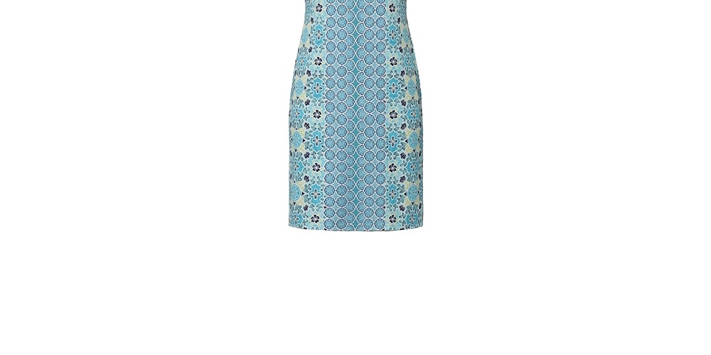 Charter Club Women's Dress Medium Sheath Stretch Printed Blue Size Medium