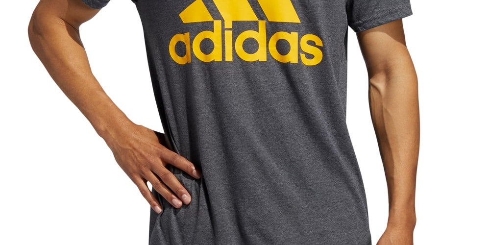 adidas Men's Logo T-Shirt Gray Size Small