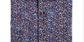 Bar III Men's Cotton Floral Dress Shirt Burgundy Multi Size L