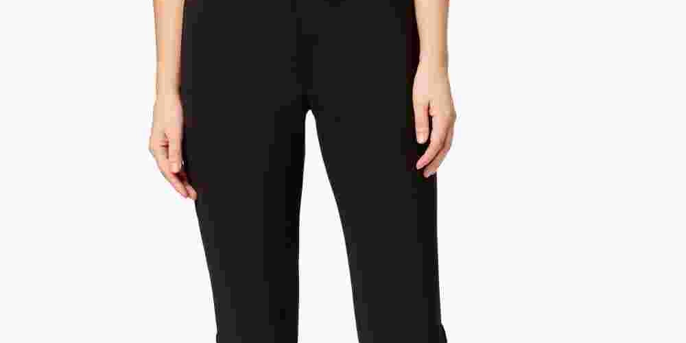 Alfani Women's Ruffle-Hem Pants Black Size 8 Petite