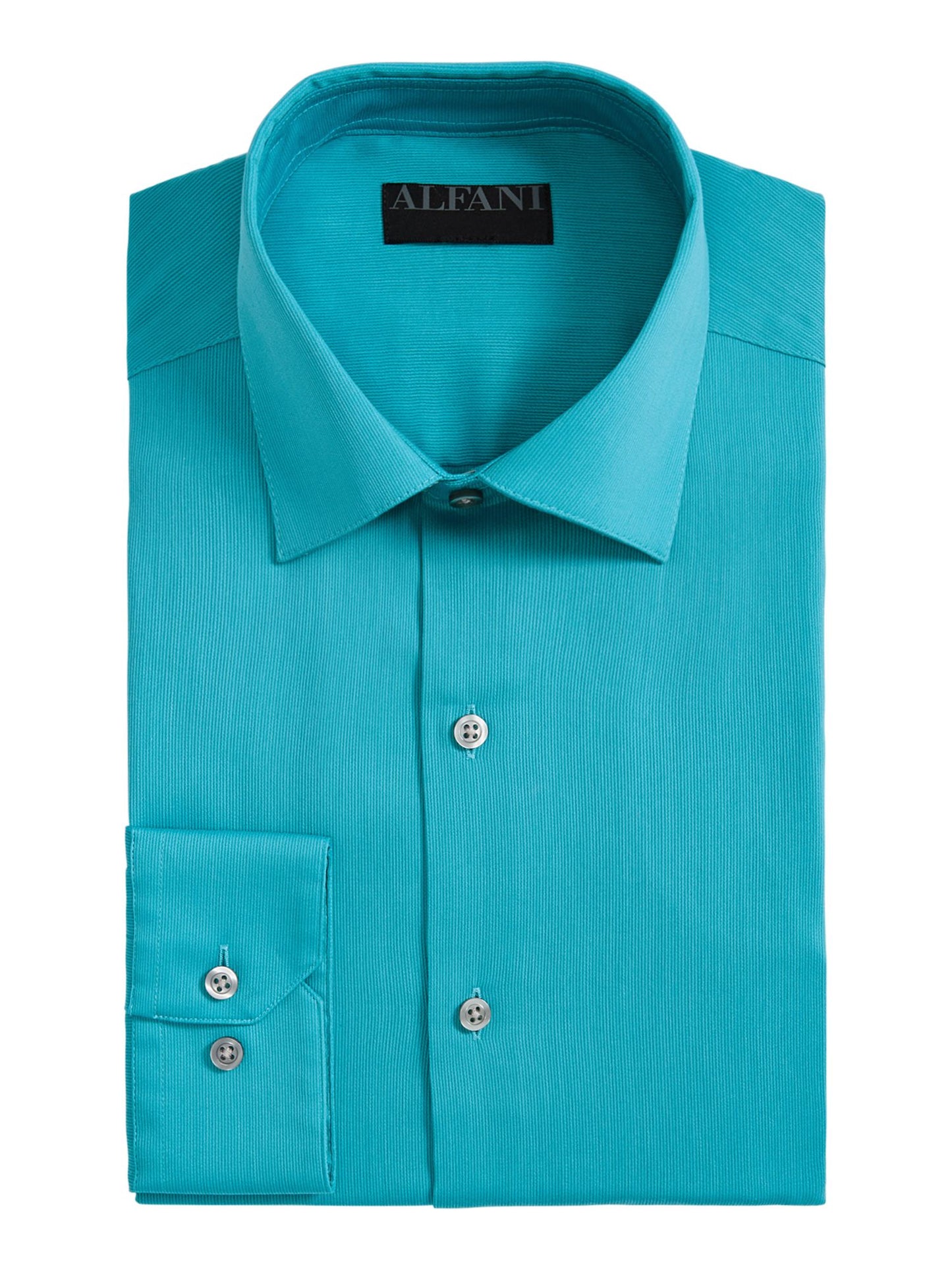 Alfani Men's Bedford Cord Classic Regular Fit Dress Shirt Blue Size 36X37