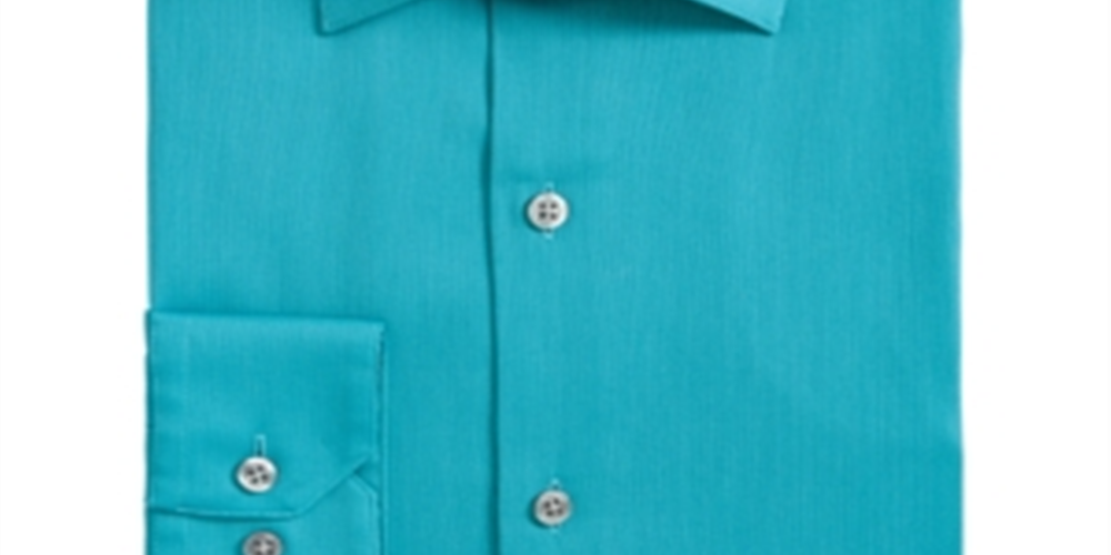 Alfani Men's Bedford Cord Classic Regular Fit Dress Shirt Blue Size 36X37