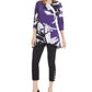 Alfani Women's Printed Swing Top Purple Splash Size -Petite S