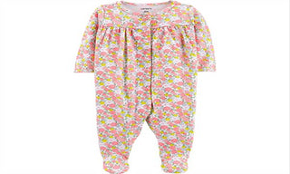 Carter's Baby Girl's Floral-Print Cotton Coverall Pink Multi Size 9MOS