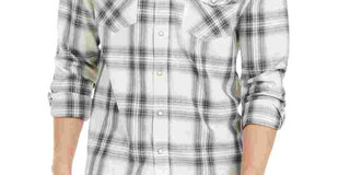 Sun + Stone Men's White Printed Collared Dress Shirt White Size Small