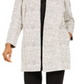Alfani Women's Open Front Jacquard Jacket White Floral Size -Petite S