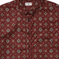 Billabong Men's Sundays Print Short Sleeve Button-Down Shirt Red Size X-Large