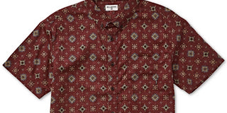 Billabong Men's Sundays Print Short Sleeve Button-Down Shirt Red Size X-Large