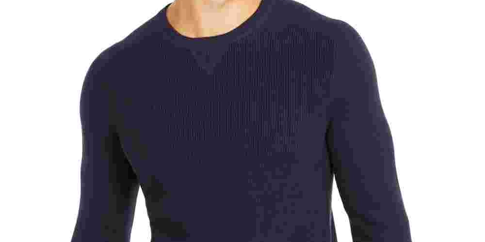 Club Room Men's Navy Long Sleeve Crew Neck Classic Fit Pima Cotton Sweater Navy Size XX-Large