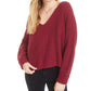 French Connection Women's Millie Mozart Rib V-Neck Sweater Brown Purple Size X-Small