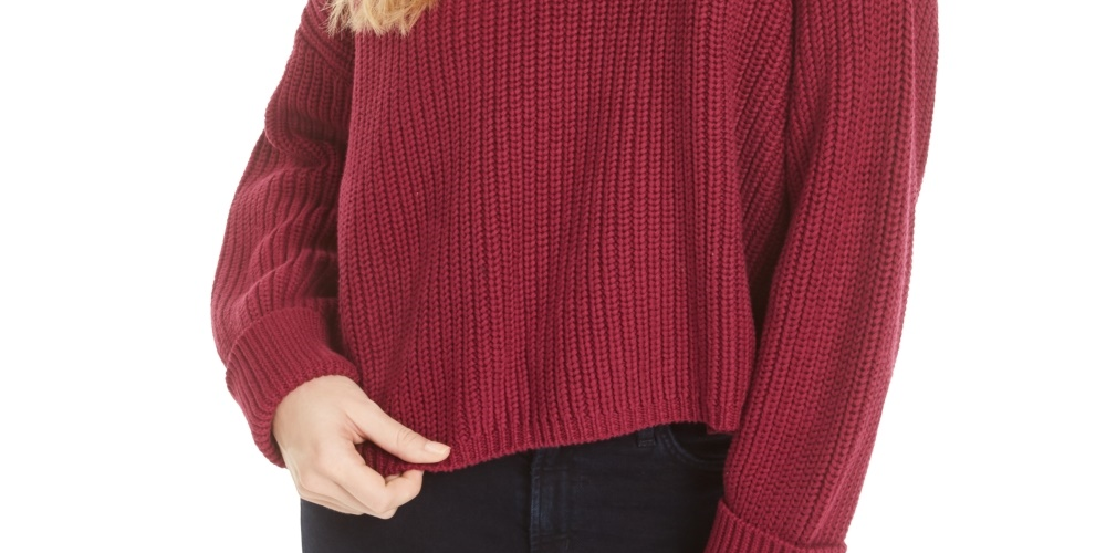 French Connection Women's Millie Mozart Rib V-Neck Sweater Brown Purple Size X-Small