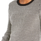 Charter Club Women's Textured Knit Sweater Black - White Size Petite L