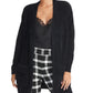 Rachel Roy Women's Amara Faux Fur Layering Cardigan Sweater Black Size XS