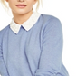 Charter Club Women's Layered Look Cashmere Sweater -Blue Size Small