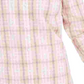 Charter Club Women's Windowpane Plaid Cuffed Collared Top Pink Size Petite Small
