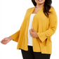 Alfani Women's Plus Tie Sleeve Cardigan Mustard  Size 0X