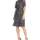 Ralph Lauren Women's Bell Sleeve Knee Length Fit Flare Cocktail Dress Gray Size 12