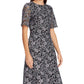 Ralph Lauren Women's Bell Sleeve Knee Length Fit Flare Cocktail Dress Gray Size 12