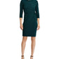 Ralph Lauren Women's 3/4 Sleeve Cowl Neck Above the Knee Cocktail Dress Green Size 16 Petite