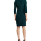 Ralph Lauren Women's 3/4 Sleeve Cowl Neck Above the Knee Cocktail Dress Green Size 16 Petite