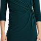 Ralph Lauren Women's 3/4 Sleeve Cowl Neck Above the Knee Cocktail Dress Green Size 16 Petite