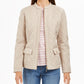 Charter Club Women's Quilted Mandarin Collar Jacket Beige Size XX-Large
