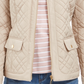 Charter Club Women's Quilted Mandarin Collar Jacket Beige Size XX-Large