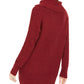 Style & Co Women's Textured Long Sleeve Cowl Neck Sweater Red Size Petite Small