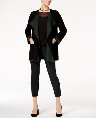 Alfani Women's Colorblocked Open Front Cardigan Green Size X-Small
