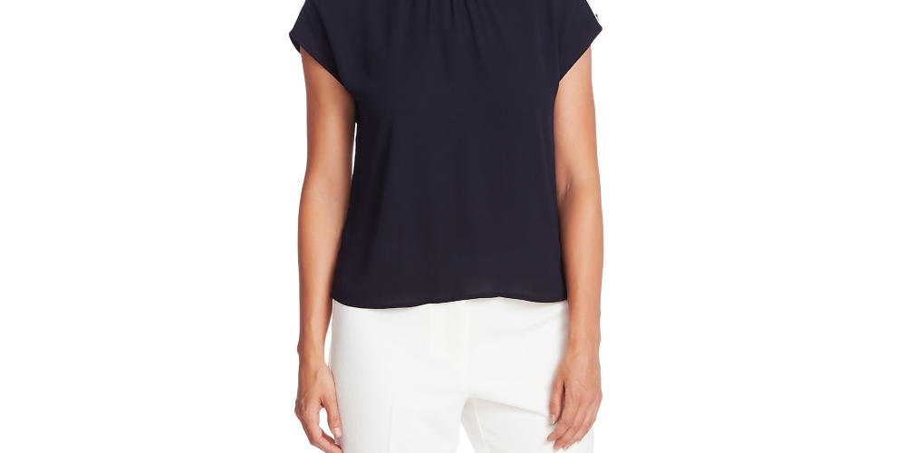Vince Camuto Women's Vince Camuto Button Shoulder Top Blue Size Medium