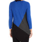 Alfani Women's Colorblocked Asymmetrical Tunic Blue Size Petite L