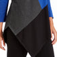 Alfani Women's Colorblocked Asymmetrical Tunic Blue Size Petite L
