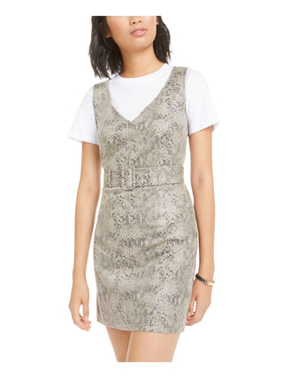 Bar III Women's  Sleeveless Mini Sheath Dress Brown Size Small