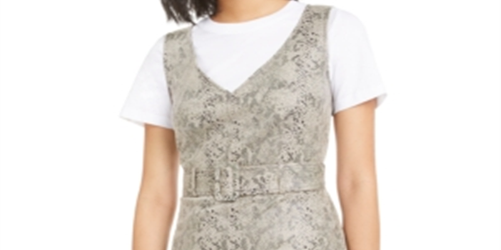 Bar III Women's  Sleeveless Mini Sheath Dress Brown Size Small