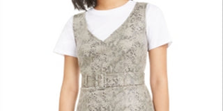 Bar III Women's  Sleeveless Mini Sheath Dress Brown Size Small