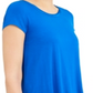 Alfani Women's Satin Trim High Low T-Shirt Blue Size Petite L