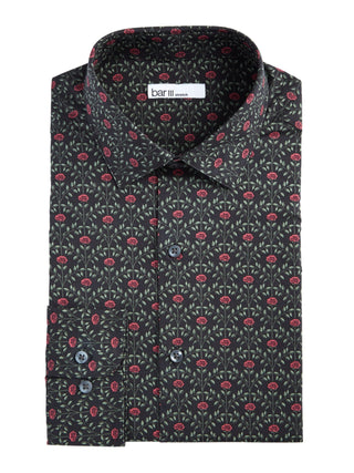 Bar III Men's Slim Fit Stretch Dress Shirt Black Size 17X17