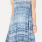 Style & Co Women's Printed Swing Dress Blue Size Petite S