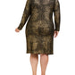 INC International Concepts Women's Plus Metallic Animal Prin Gold Size 0X