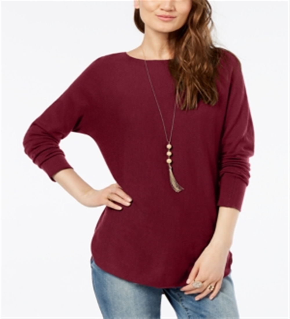 INC International Concepts Women's Sweater Tunic Red Size Petite L