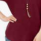 INC International Concepts Women's Sweater Tunic Red Size Petite L